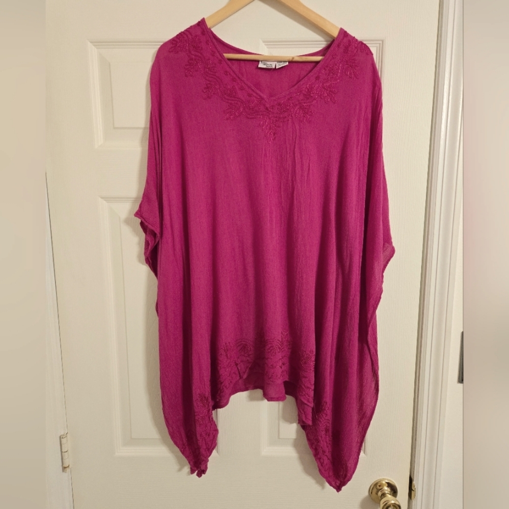 Indian Tropical Fashion Women's pink poncho Top free size one size